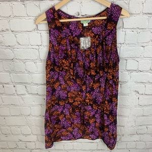 LiL Anthropologie Lightning Silk Floral Tunic 12